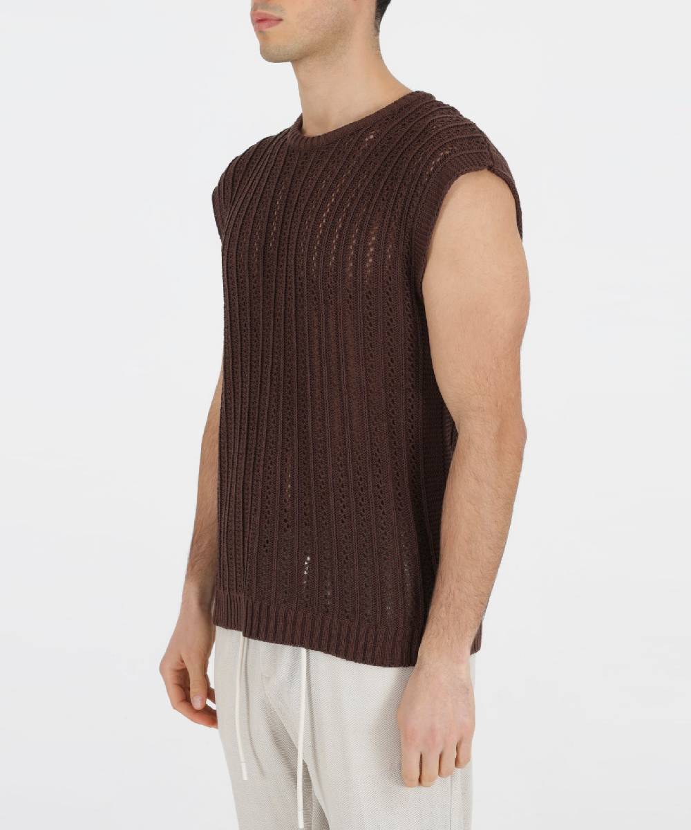 Over D GILET OVER IN MAGLIA CON TRAFORI Negozi Online