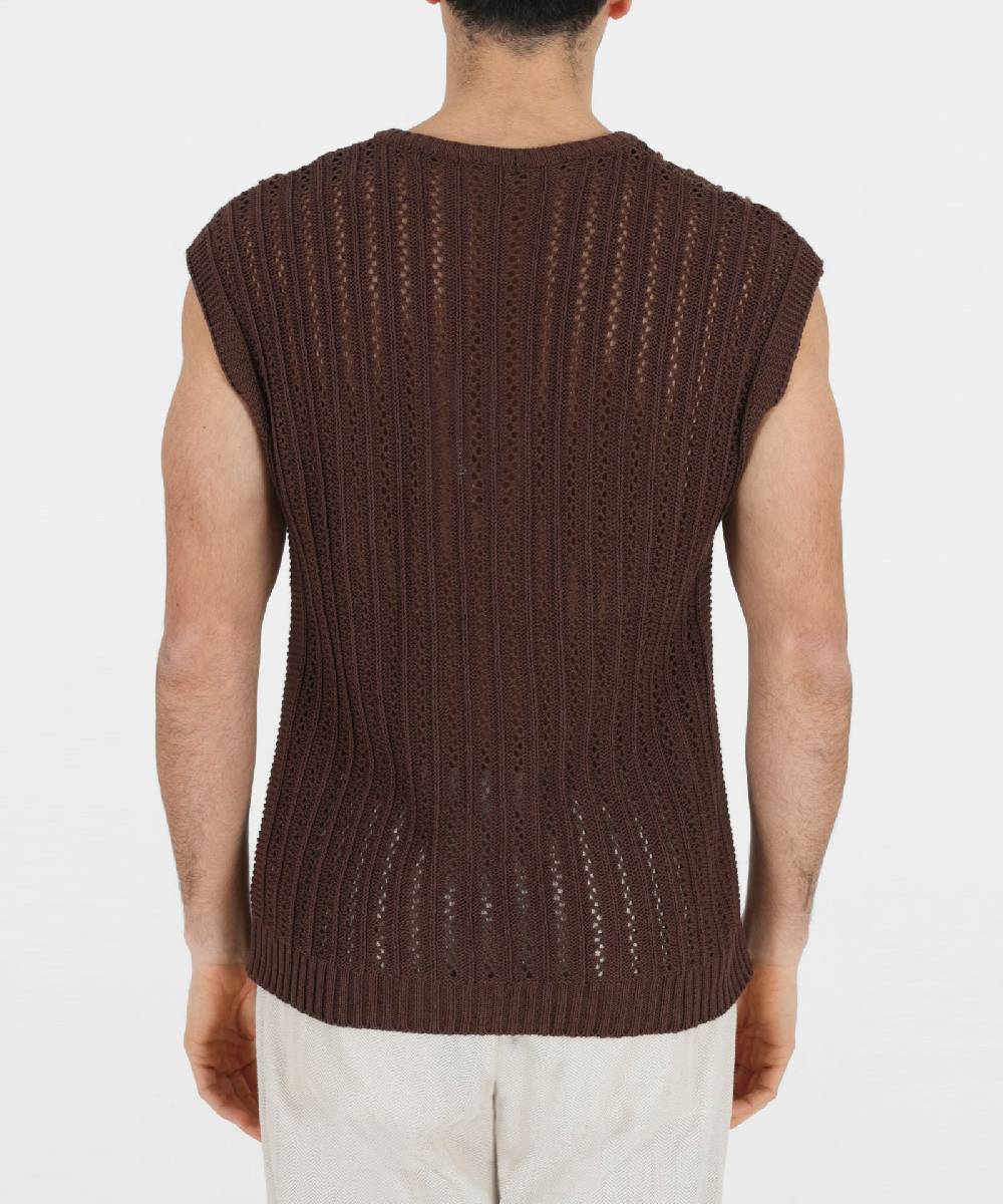 Over D GILET OVER IN MAGLIA CON TRAFORI Negozi Online