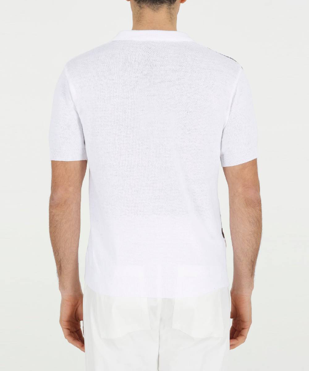Over D MAGLIA MODELLO POLO CON TRAFORI RIGATA Fino Al -60%