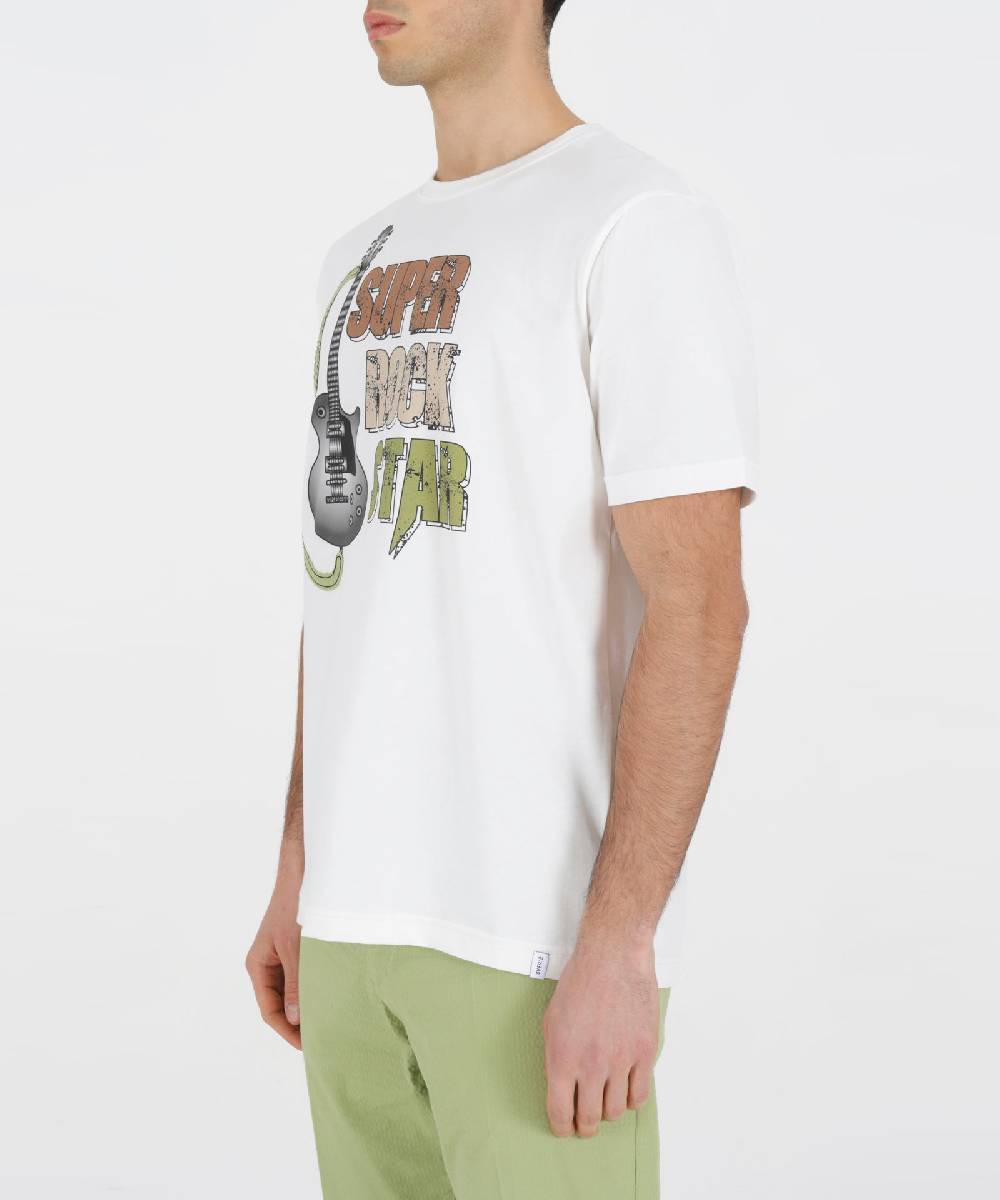 Over D T-SHIRT GRAFICA SUPER ROCK STAR Nuova