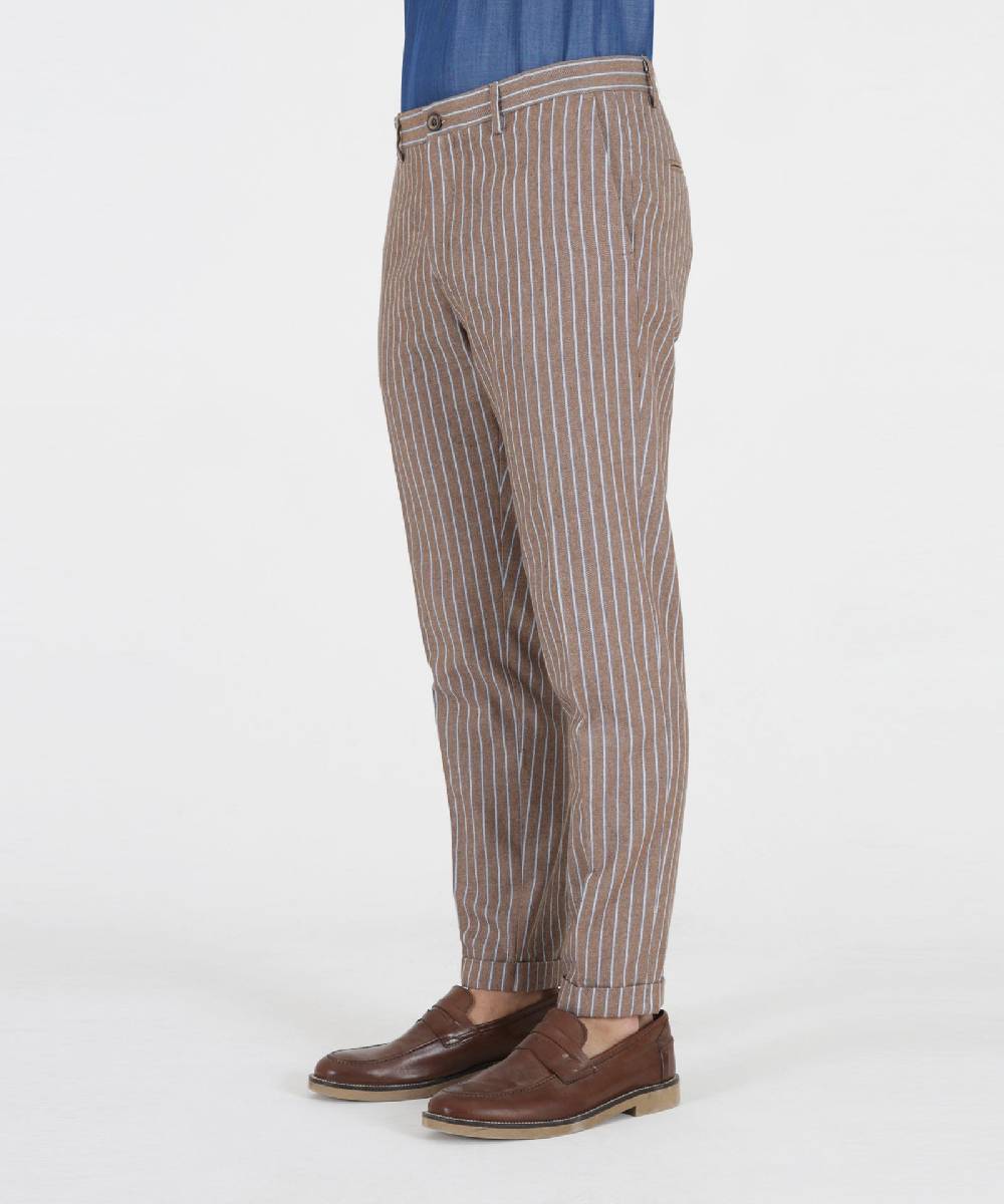 Over D PANTALONE CHINO SLIM FIT TASCHE DOPPIO FILETTO Nuovo