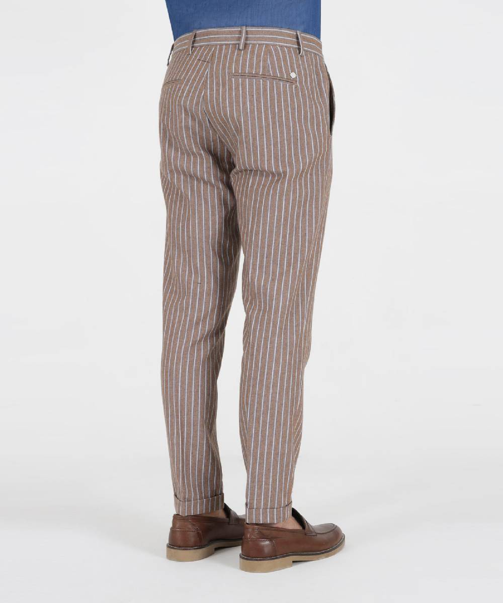 Over D PANTALONE CHINO SLIM FIT TASCHE DOPPIO FILETTO Nuovo