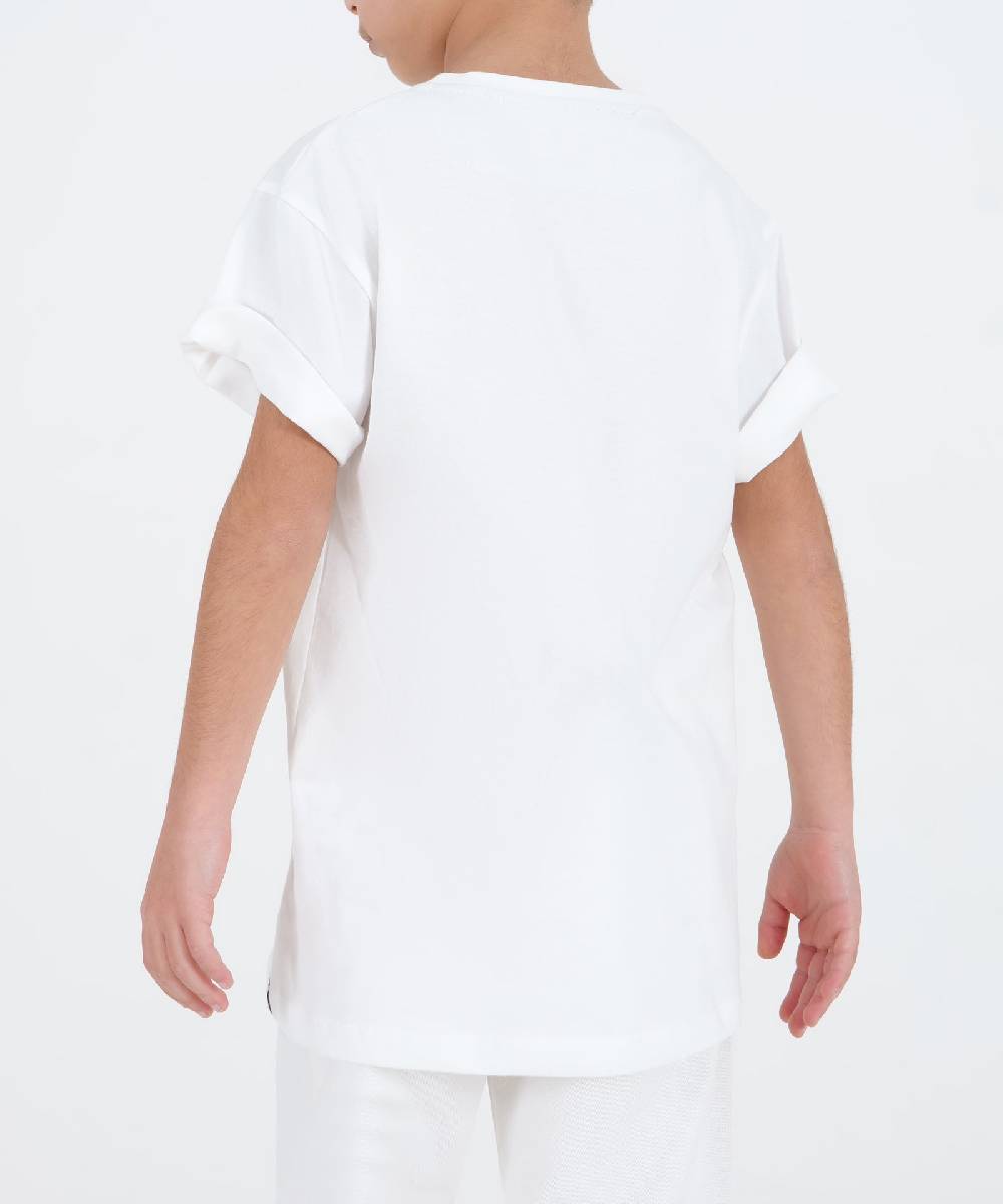 Over D T-SHIRT CON CARRE' E TASCHINO Nuova