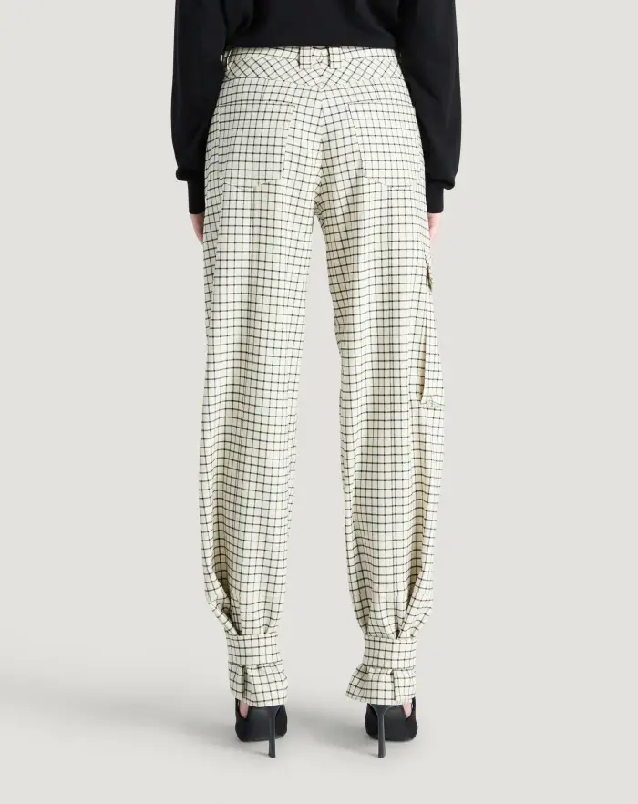 Pantaloni Torino Pantaloni Giselle in lana stretch check Acquista Ora
