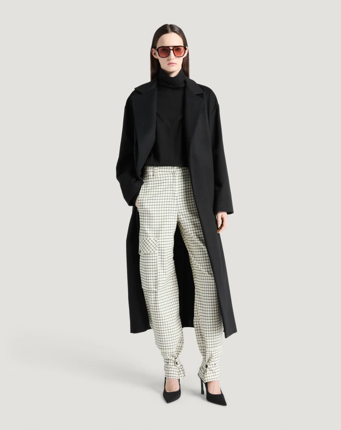 Pantaloni Torino Pantaloni Giselle in lana stretch check Acquista Ora
