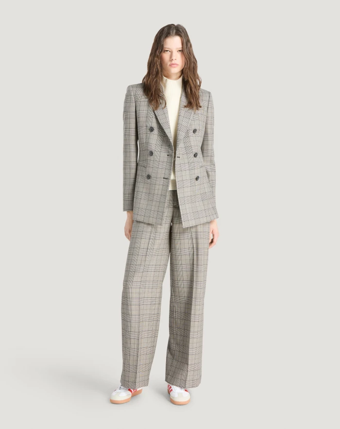 Pantaloni Torino Pantaloni Lorenza in lana check Affare Del Giorno