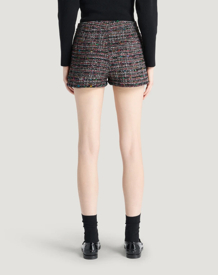 Pantaloni Torino Shorts Julie in tweed multicolor In Vendita
