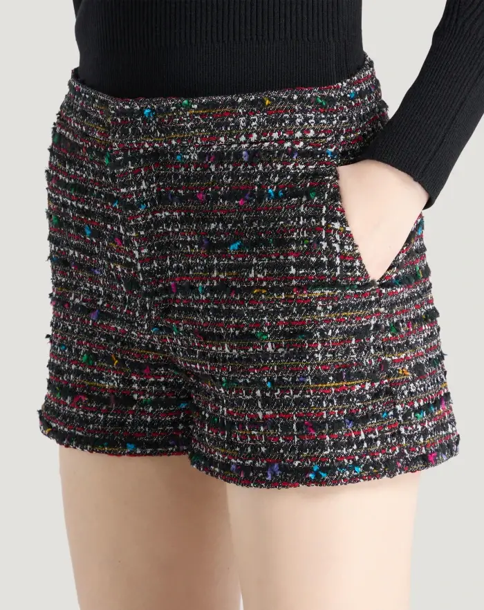 Pantaloni Torino Shorts Julie in tweed multicolor In Vendita