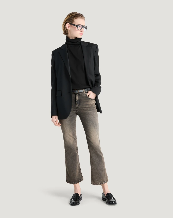 Pantaloni Torino Jeans Kim in black denim stretch Offerte
