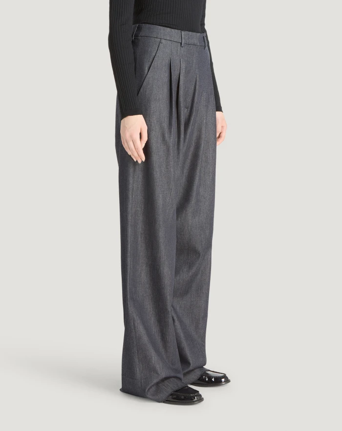 Pantaloni Torino Jeans Frankie in denim di cotone e seta Vendita Economica
