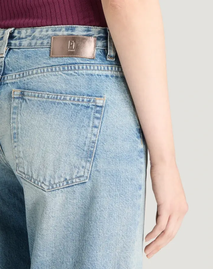 Pantaloni Torino Jeans Tina in denim indigo di cotone Nuova