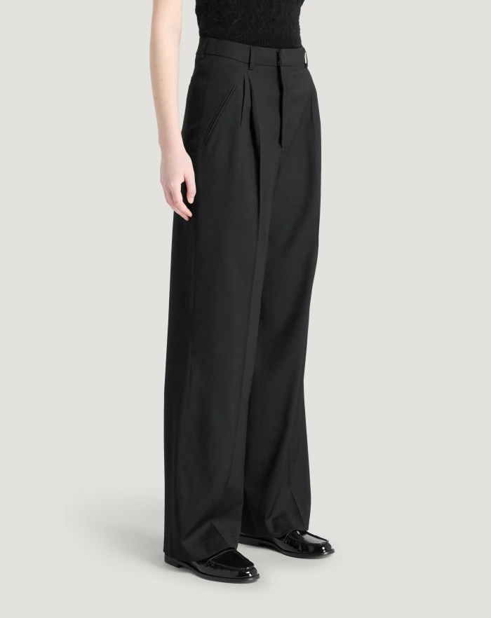 Pantaloni Torino Pantaloni Vivian in twill di lana fluida Italy