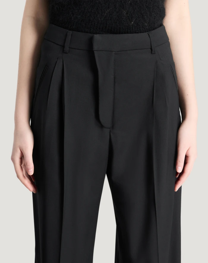 Pantaloni Torino Pantaloni Vivian in twill di lana fluida Italy