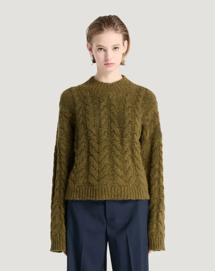 Pantaloni Torino Maglia boxy in misto alpaca