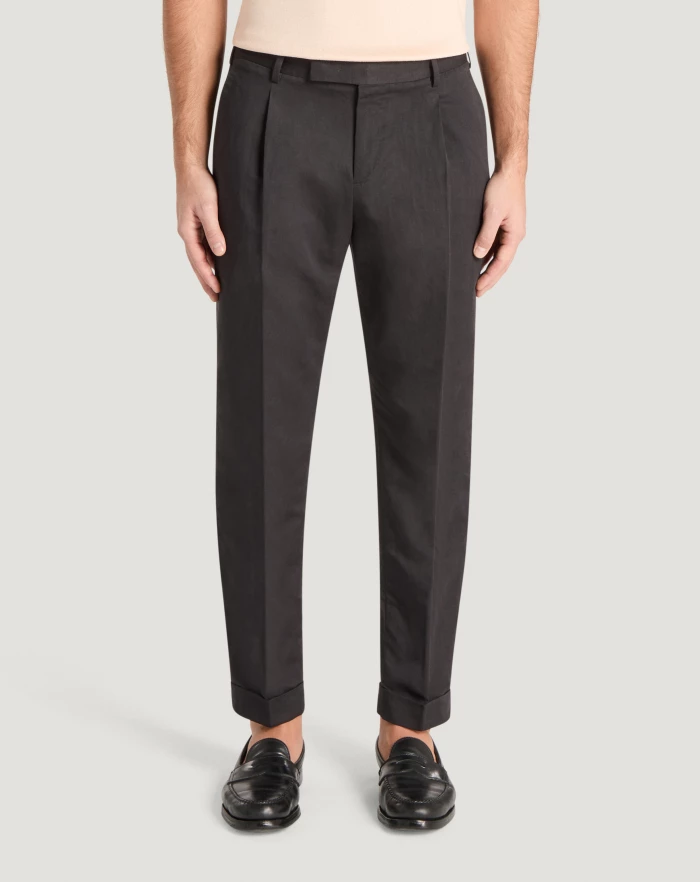 Pantaloni Torino Pantaloni Rebel in gabardina di cotone e lino Saldi Di Fabbrica