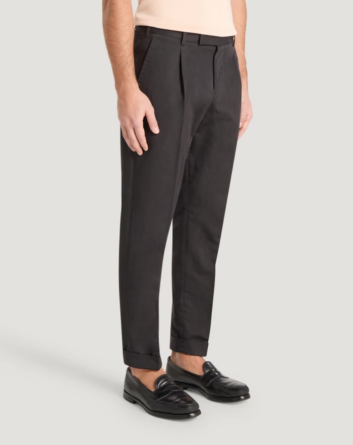 Pantaloni Torino Pantaloni Rebel in gabardina di cotone e lino Saldi Di Fabbrica