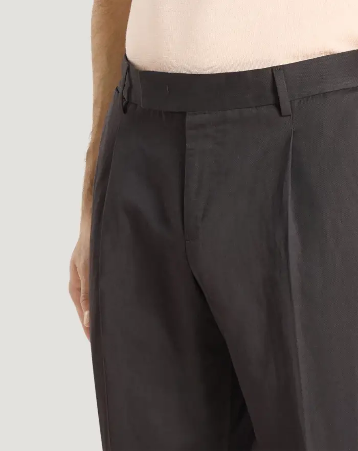 Pantaloni Torino Pantaloni Rebel in gabardina di cotone e lino Saldi Di Fabbrica