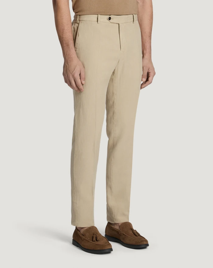 Pantaloni Torino Pantaloni Slim in cotone e lino batavia I Più Venduti
