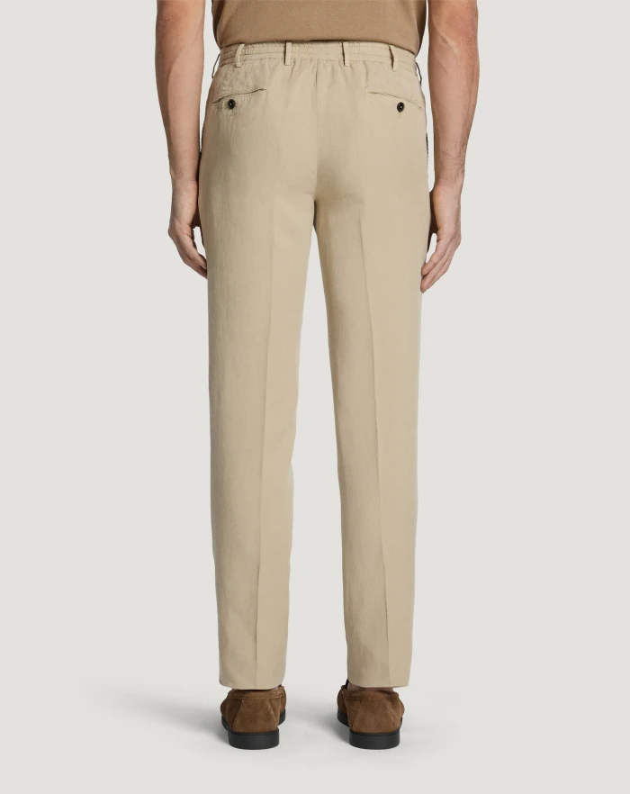 Pantaloni Torino Pantaloni Slim in cotone e lino batavia I Più Venduti