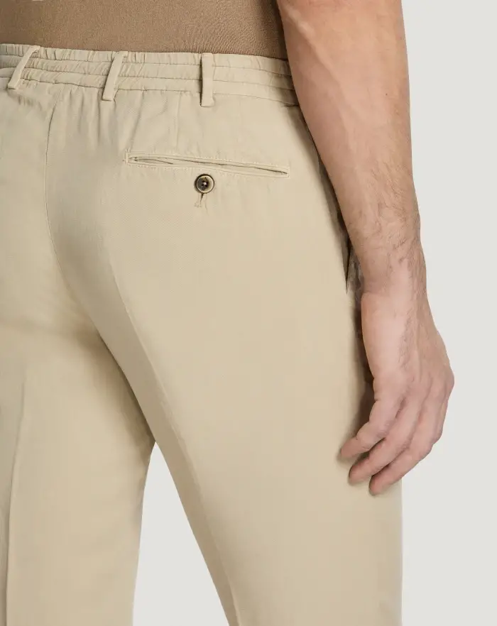Pantaloni Torino Pantaloni Slim in cotone e lino batavia I Più Venduti