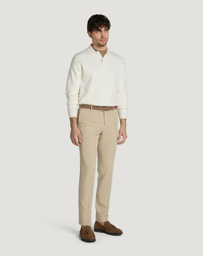 Pantaloni Torino Pantaloni Slim in cotone e lino batavia I Più Venduti