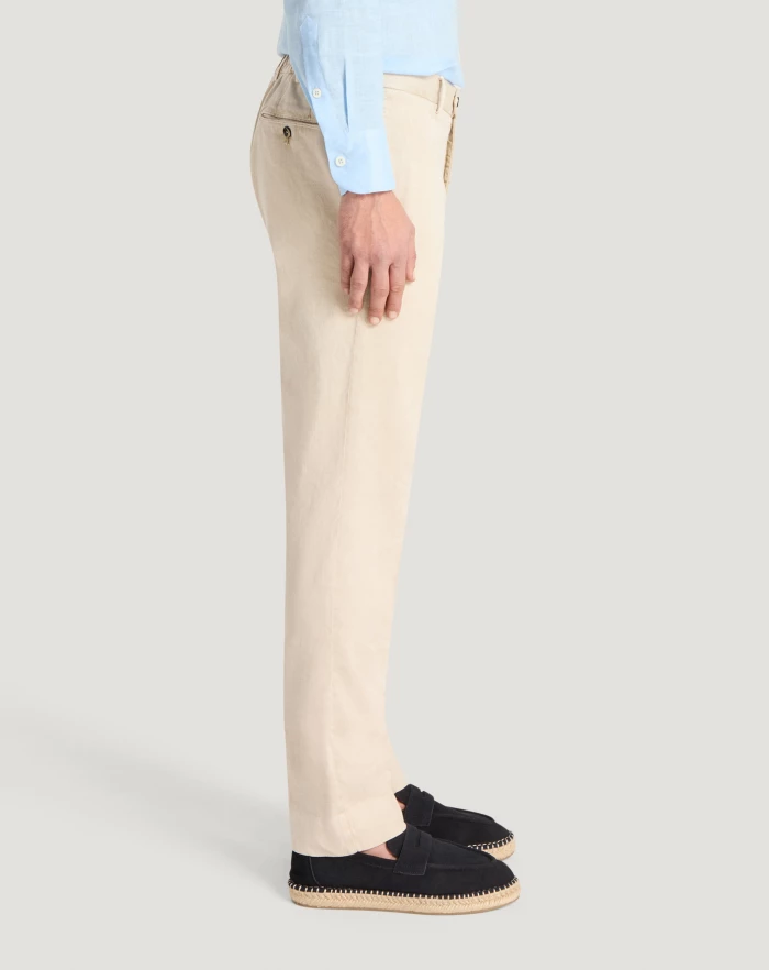 Pantaloni Torino Pantaloni Slim in lino stretch délavé Nuova