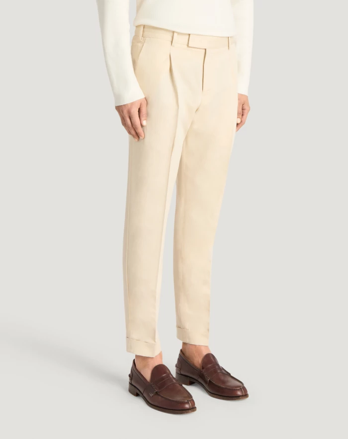 Pantaloni Torino Pantaloni Rebel in gabardina di cotone e lino Promozione
