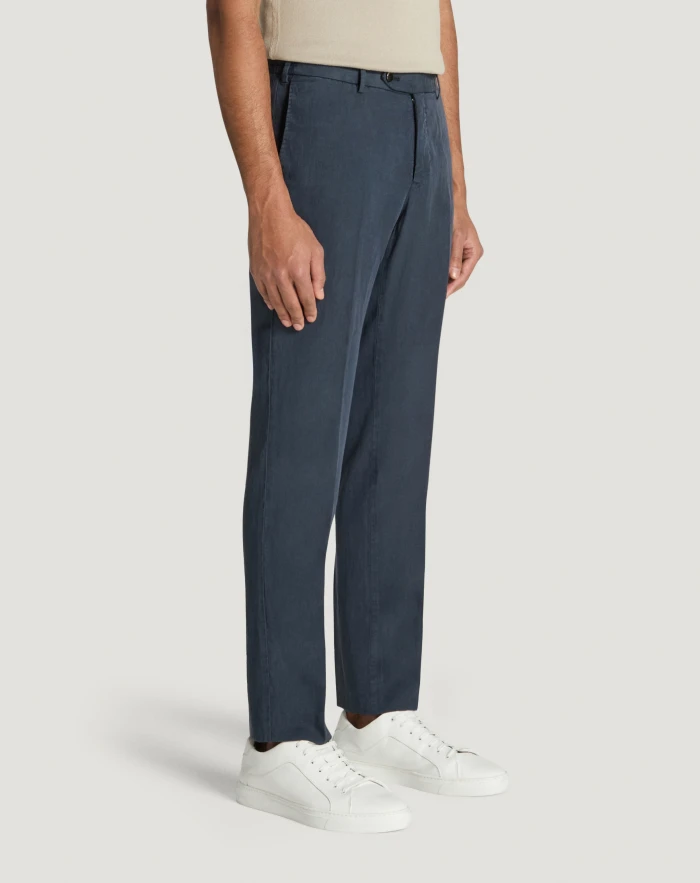 Pantaloni Torino Pantaloni Slim in cotone e lino batavia Pezzi Unici