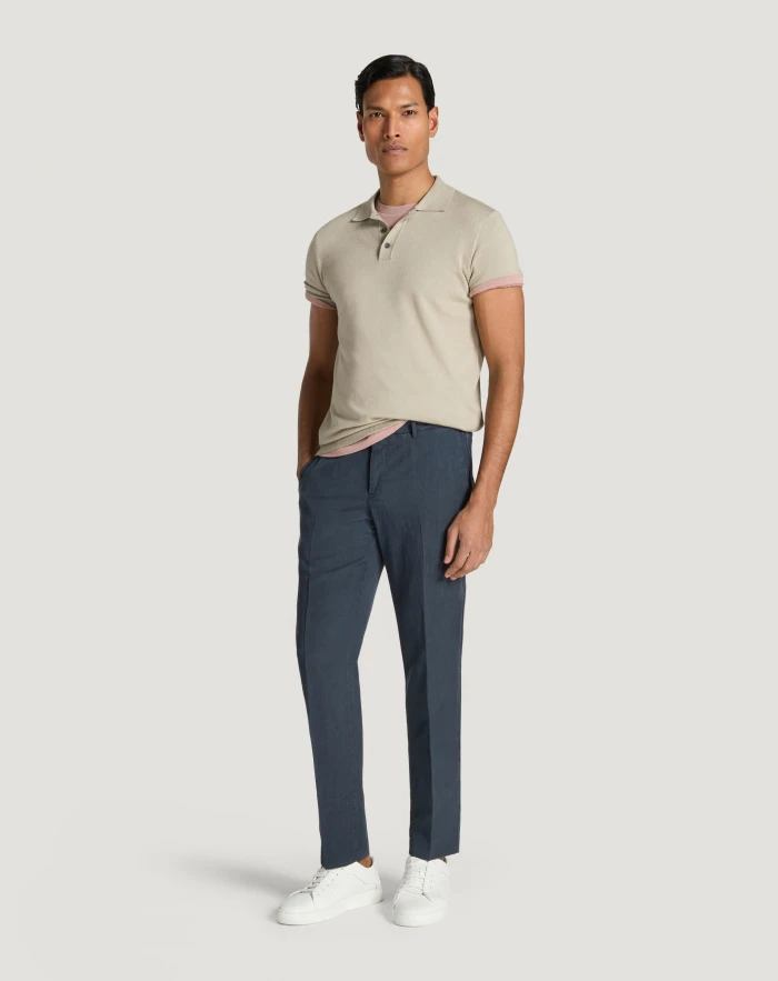 Pantaloni Torino Pantaloni Slim in cotone e lino batavia Pezzi Unici