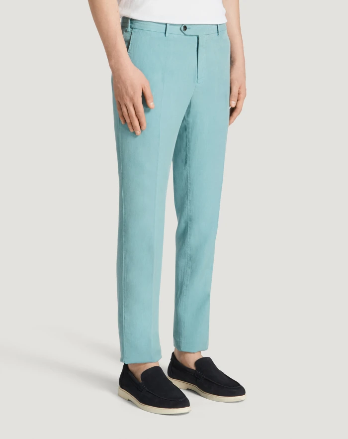 Pantaloni Torino Pantaloni Slim in cotone e lino batavia Sconto