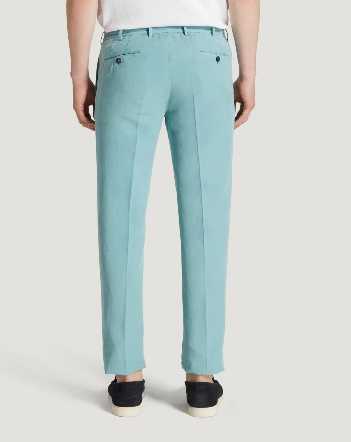 Pantaloni Torino Pantaloni Slim in cotone e lino batavia Sconto