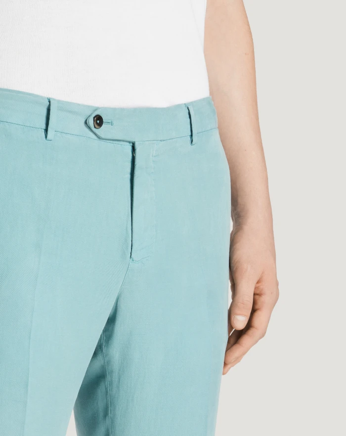 Pantaloni Torino Pantaloni Slim in cotone e lino batavia Sconto