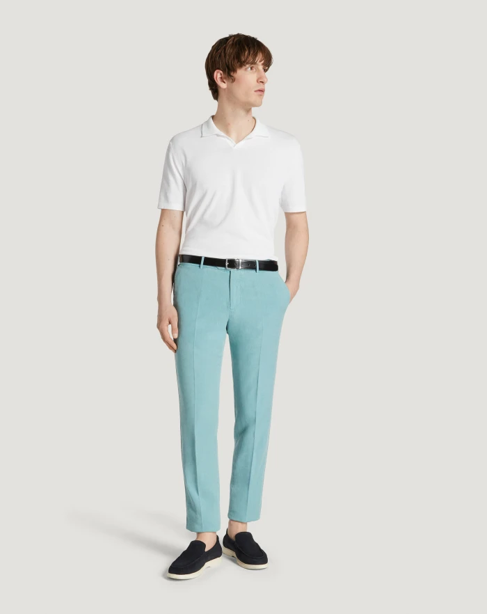 Pantaloni Torino Pantaloni Slim in cotone e lino batavia Sconto