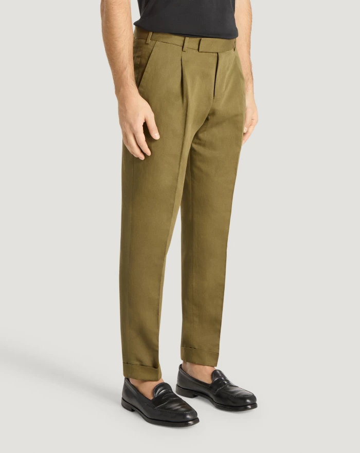 Pantaloni Torino Pantaloni Rebel in gabardina di cotone e lino Offerte