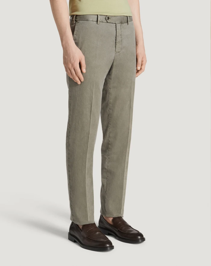 Pantaloni Torino Pantaloni Slim in lino stretch délavé In Saldo