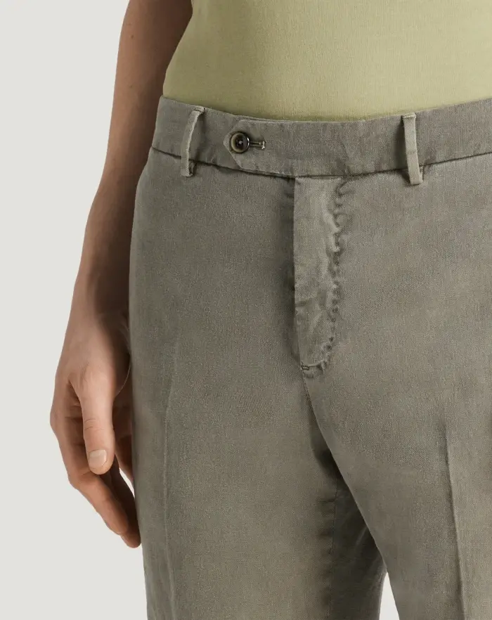 Pantaloni Torino Pantaloni Slim in lino stretch délavé In Saldo