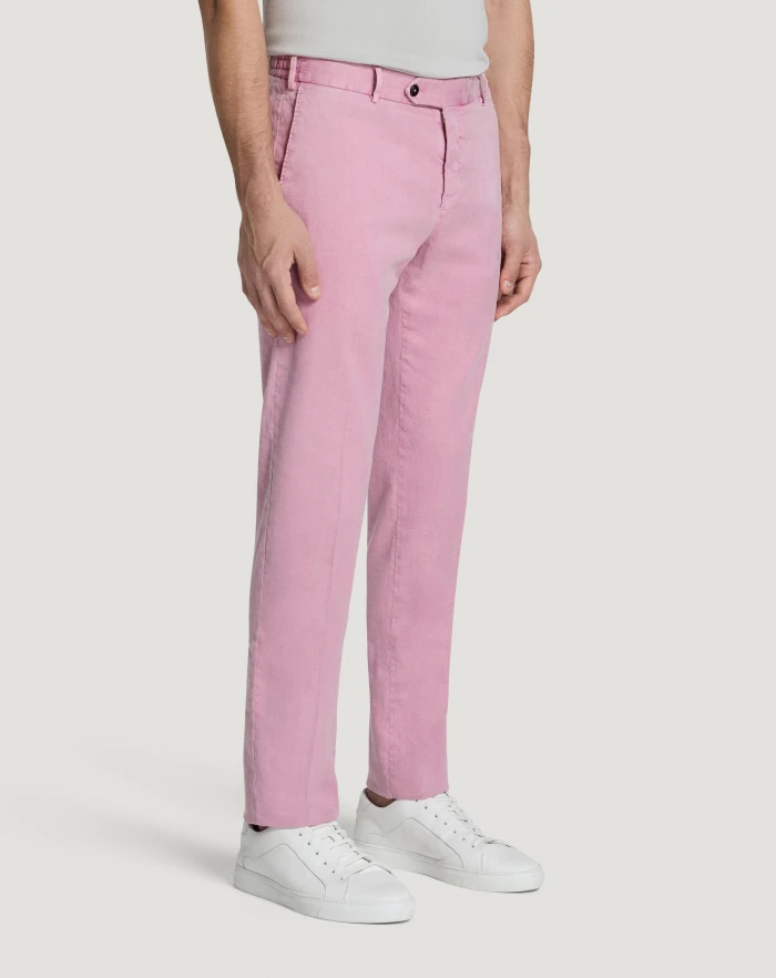 Pantaloni Torino Pantaloni Slim in lino stretch délavé Italia