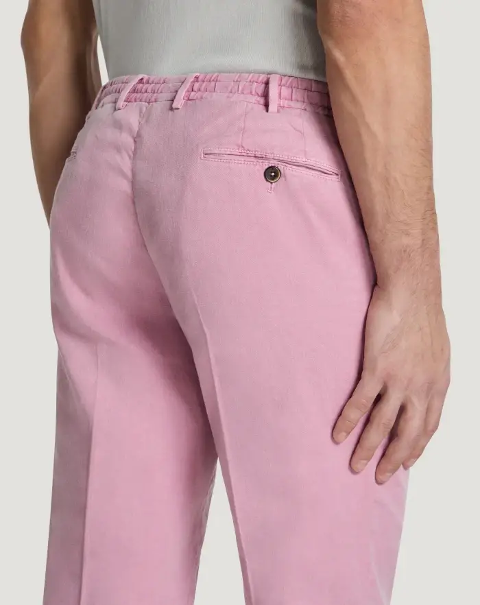 Pantaloni Torino Pantaloni Slim in lino stretch délavé Italia