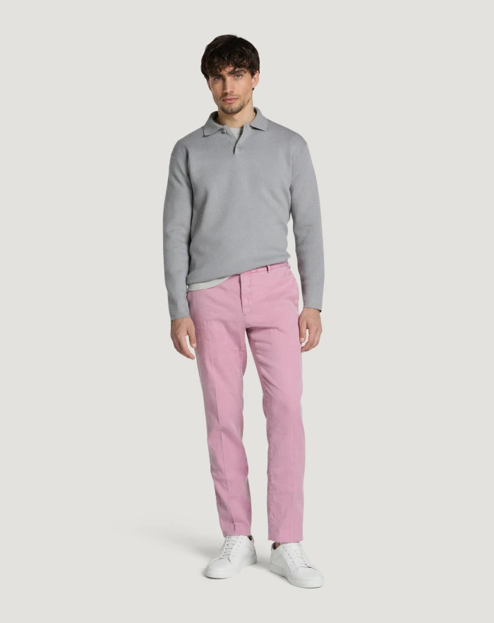 Pantaloni Torino Pantaloni Slim in lino stretch délavé Italia