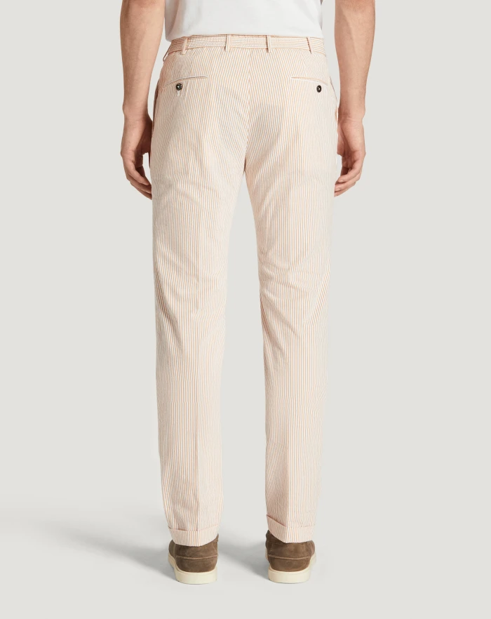 Pantaloni Torino Pantaloni Slim in cotone seersucker a righe Nuovo