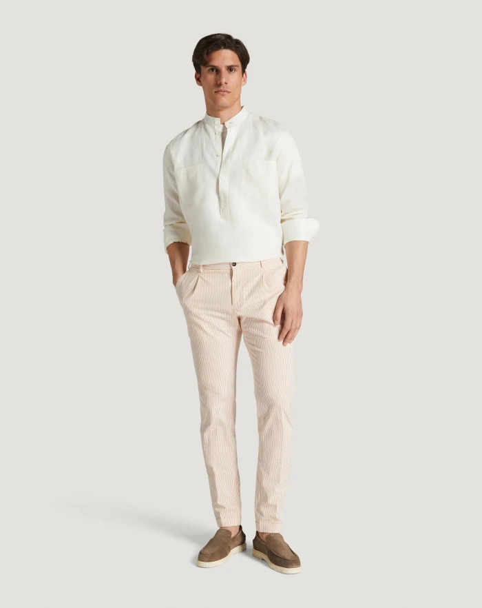 Pantaloni Torino Pantaloni Slim in cotone seersucker a righe Nuovo