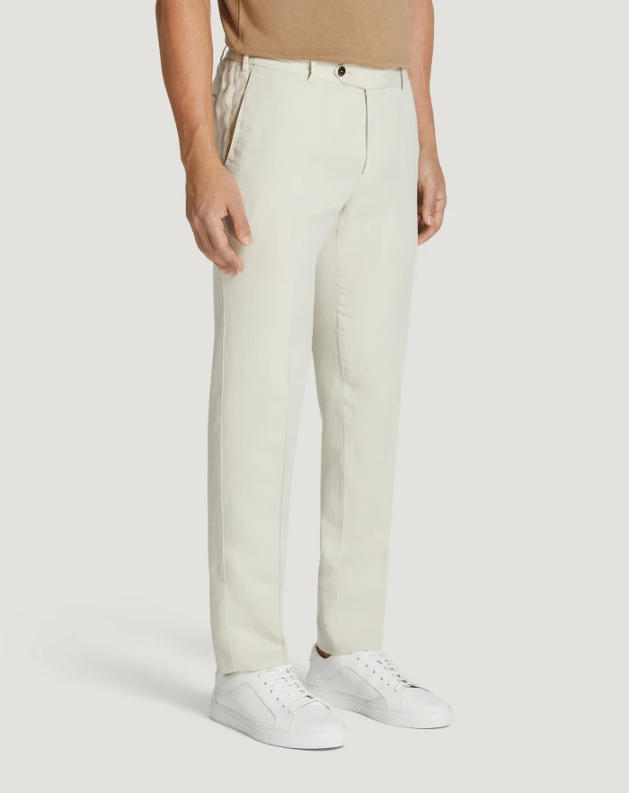 Pantaloni Torino Pantaloni Slim in cotone e lino batavia Promozione