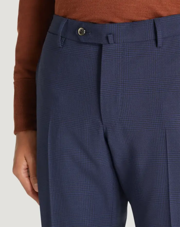 Pantaloni Torino Pantaloni Superslim in lana a quadri Sottocosto