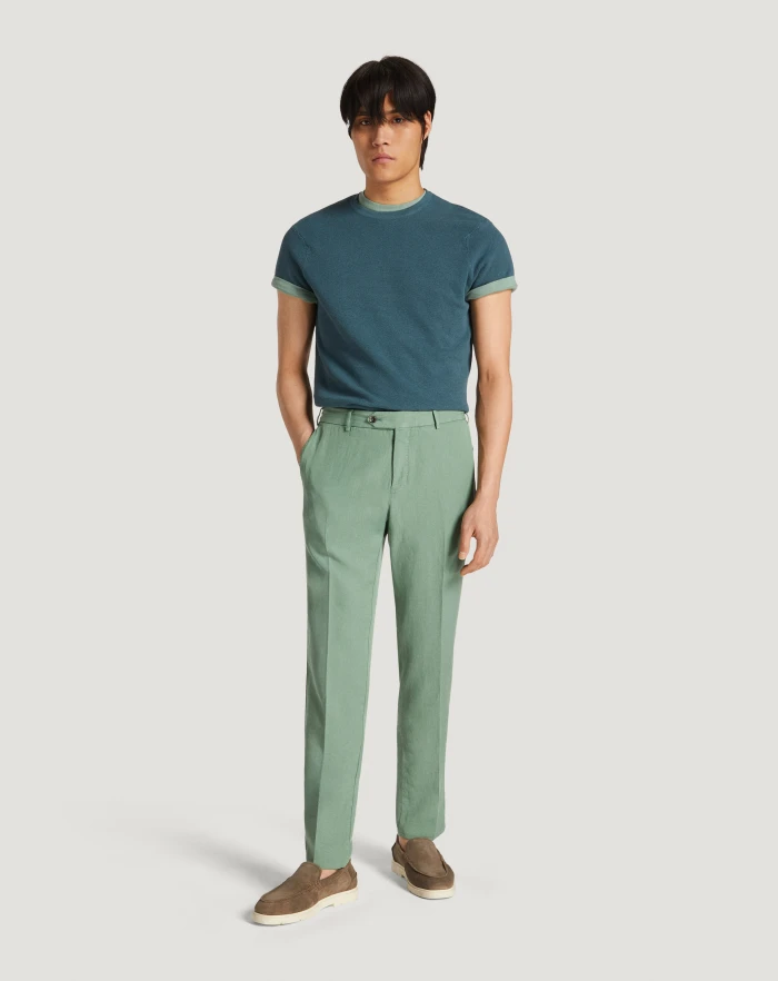 Pantaloni Torino Pantaloni Slim in cotone e lino batavia Convenienza