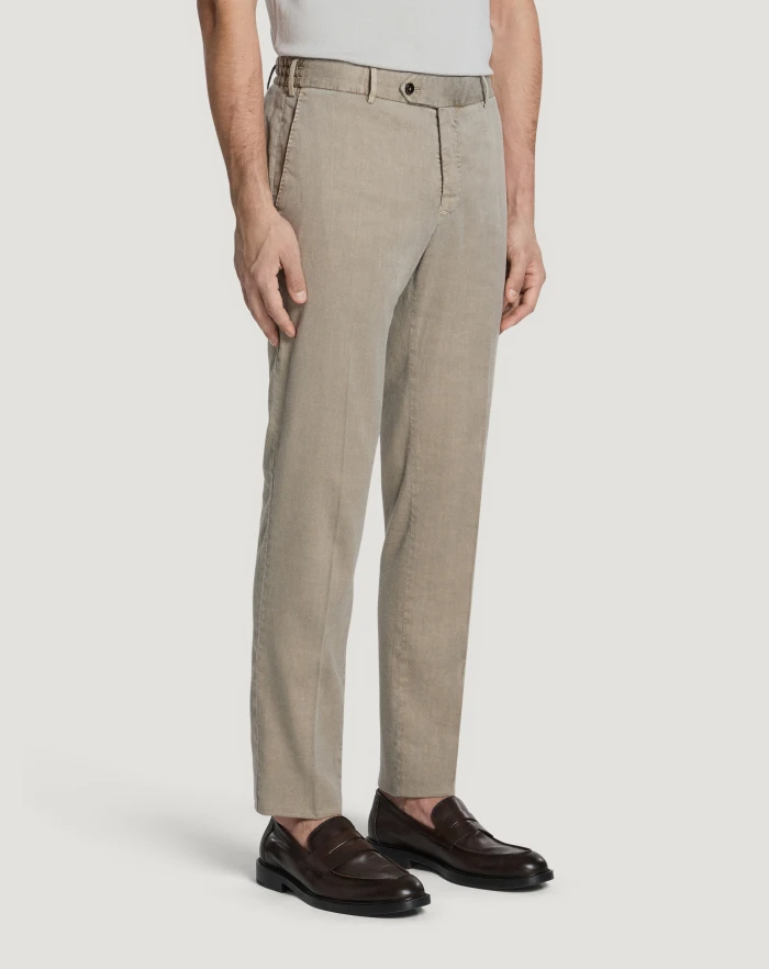 Pantaloni Torino Pantaloni Slim in lino stretch délavé Vendita Calda