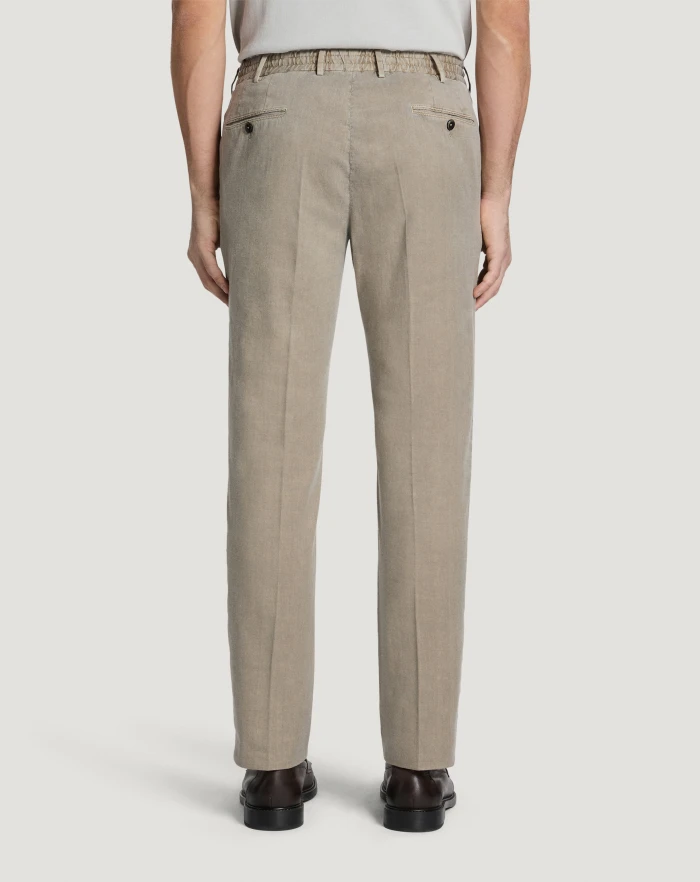Pantaloni Torino Pantaloni Slim in lino stretch délavé Vendita Calda