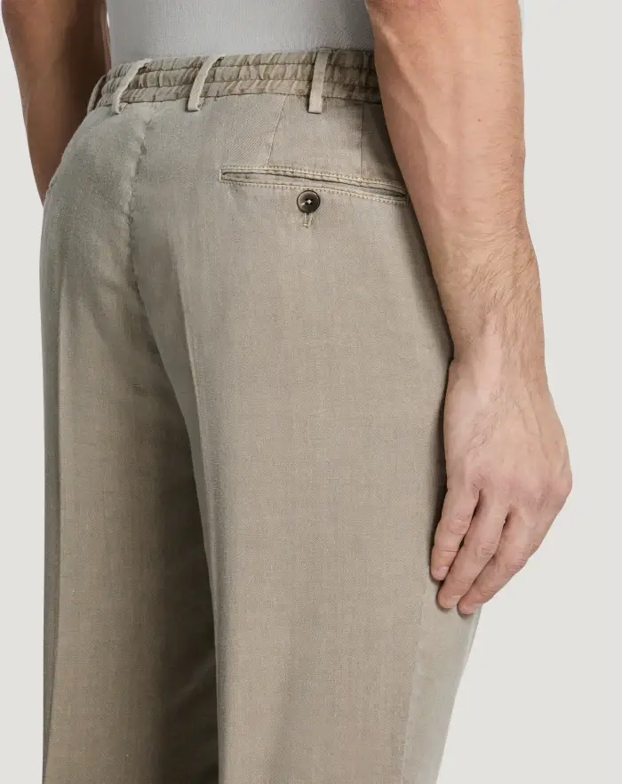 Pantaloni Torino Pantaloni Slim in lino stretch délavé Vendita Calda