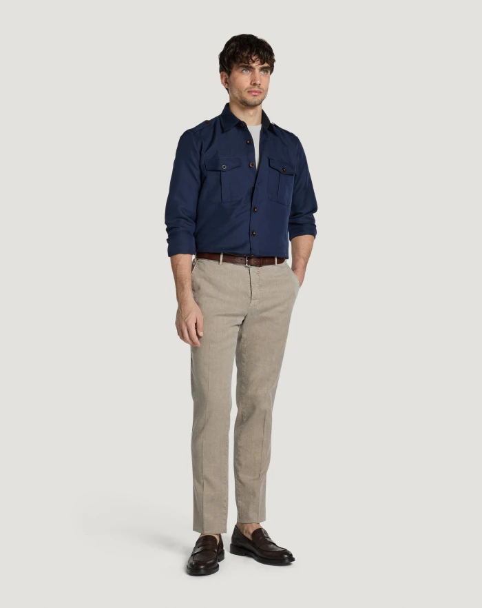 Pantaloni Torino Pantaloni Slim in lino stretch délavé Vendita Calda
