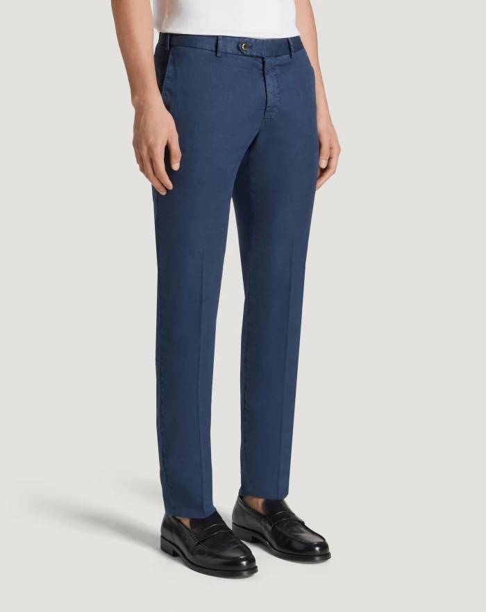 Pantaloni Torino Pantaloni Slim in lino stretch délavé Vendite Flash