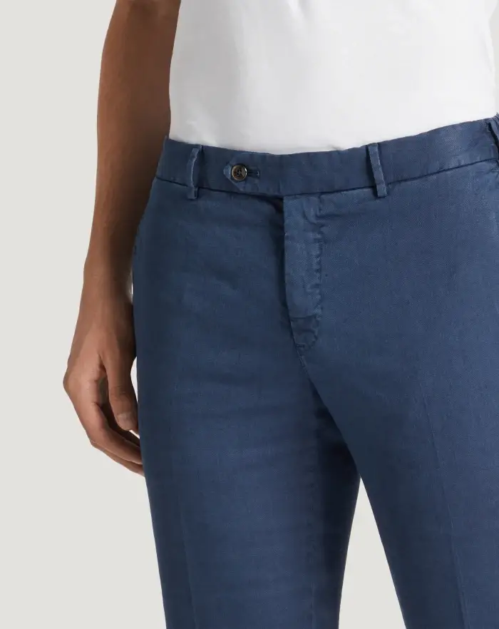 Pantaloni Torino Pantaloni Slim in lino stretch délavé Vendite Flash
